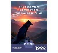 Rompecabezas De 1000 Piezas para Adultos Best View Motivation Wolf at Sunset Rompecabezas para Adultos Juegos Divertidos Una Obra De Arte Oferta como Regalos para Toda La Familia 70x50cm/1000pcs