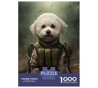 Rompecabezas De 1000 Piezas para Adultos Bichon Frise Soldier Rompecabezas para Adultos: Análisis Práctico del Juego Y Lógica, Toda La Familia 38x26cm/1000pcs