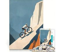 Rompecabezas de 1000 Piezas para Adultos: Bicicleta sobre Las Rocas, Juguete antiestrés, decoración, póster y Hoja de Preguntas a Juego 50x75cm