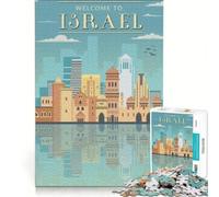 Rompecabezas de 1000 Piezas para Adultos Bienvenido a Israel Juego Imposible decoración del hogar Regalo Ideal para Toda la Familia 38x52cm