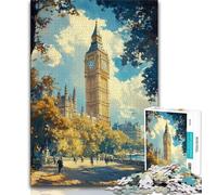 Rompecabezas de 1000 Piezas para Adultos, Big Ben de Londres Ejercita el Cerebro Juguetes adictivos para Cultivar la Paciencia Colección de Artistas Bellas Artes (75x50cm)