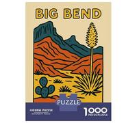 Rompecabezas De 1000 Piezas para Adultos Big Bend National Park Illustration Rompecabezas para Adultos Juegos Relajantes para La Diversión Familiar Interacción Entre Padres E Hijos 52x38cm/1000pcs