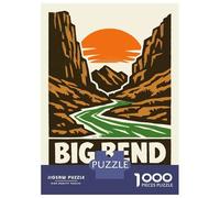 Rompecabezas De 1000 Piezas para Adultos Big Bend National Park Poster Rompecabezas para Adultos: Análisis Práctico del Juego Y Lógica, Toda La Familia 52x38cm/1000pcs
