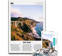 Rompecabezas de 1000 Piezas para Adultos Big Sur, Ayuda a ejercitar el Cerebro, Juguetes adictivos para Cultivar la Paciencia, decoración (75x50cm)