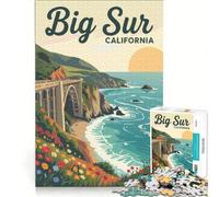 Rompecabezas de 1000 Piezas para Adultos, Big Sur, California, decoración de Pared, Juguete para la interacción Entre Padres e Hijos, 38x26cm