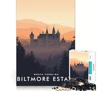 Rompecabezas de 1000 Piezas para Adultos,Biltmore Estate,ensamblaje preciso,diversión,Juego Inteligente,Regalo,Tiempo de Juego,decoración de cumpleaños (38x52cm)