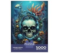 Rompecabezas De 1000 Piezas para Adultos Bio Punk Music Skull Water Rompecabezas para Adolescentes Juegos Familiares Difícil Difícil Interacción Entre Padres E Hijos 52x38cm/1000pcs