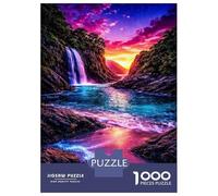 Rompecabezas De 1000 Piezas para Adultos Bioluminescent Beach Waterfall at Sunset Rompecabezas para Adultos Juego De Ingenio Desafío Educativo Difícil 70x50cm/1000pcs