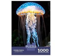 Rompecabezas De 1000 Piezas para Adultos Bioluminescent Jellyfish in Dark Water Rompecabezas Juegos Relajantes Mejora La Memoria Oferta como Regalo para Toda La Familia 38x26cm/1000pcs