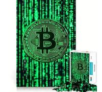 Rompecabezas de 1000 Piezas para Adultos Bitcoin,criptomonedas,Hackers,códigos,Arte de Corte Fino,Juego Mental,Regalo para Momentos de Tranquilidad,Regalo Divertido de cumpleaños (38x52cm)