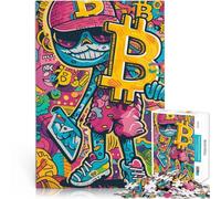 Rompecabezas de 1000 Piezas para Adultos Bitcoin Genial Matar el Tiempo en Vacaciones en casa Colección de Artistas, Bellas Artes 52x38cm