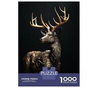 Rompecabezas De 1000 Piezas para Adultos Black and Gold Deer Rompecabezas para Adultos Juegos De Relajación Regalos para Mujeres Desafío Educativo 70x50cm/1000pcs