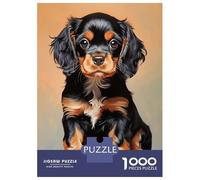Rompecabezas De 1000 Piezas Para Adultos Black And Tan Cavalier King Charles Spaniel Puppy Rompecabezas Para Adultos Juegos Divertidos Pero Divertidos Y Humorísticos Desafiantes De Completar 70x50cm/1