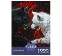 Rompecabezas De 1000 Piezas para Adultos Black and White Wolves Rompecabezas para Adultos Juego De Ingenio Decoración Perfecta Regalos De Cumpleaños Y Únicos 38x26cm/1000pcs