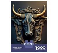 Rompecabezas De 1000 Piezas para Adultos Black Bull Golden Art Deco Rompecabezas para Adolescentes Juguete Decoración De Pared Alivio del Estrés 70x50cm/1000pcs