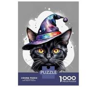 Rompecabezas De 1000 Piezas para Adultos Black Cat Wizard Rompecabezas para Adultos Juegos De Relajación Regalo De Cumpleaños Interacción Entre Padres E Hijos 52x38cm/1000pcs