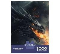 Rompecabezas De 1000 Piezas para Adultos Black Fire Dragon Rompecabezas para Adolescentes Juguetes De Bricolaje Desafío Difícil Juego Desafiante Regalos 52x38cm/1000pcs