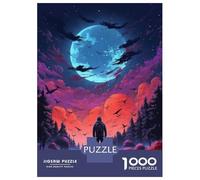 Rompecabezas De 1000 Piezas para Adultos Black Forest at Night Rompecabezas para Adultos Juego De Ingenio Una Obra De Arte Interacción Entre Padres E Hijos 38x26cm/1000pcs