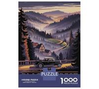 Rompecabezas De 1000 Piezas para Adultos Black Forest Vintage Travel Rompecabezas para Adultos Juegos Divertidos Decoración De Pared Cumpleaños Y Navidad 38x26cm/1000pcs