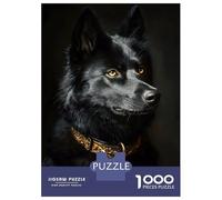 Rompecabezas De 1000 Piezas para Adultos Black & Gold Husky Rompecabezas para Adultos Juego Práctico Ensamblaje De Patrones Difícil Y Desafiante 70x50cm/1000pcs
