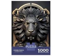 Rompecabezas De 1000 Piezas para Adultos Black Golden Lion Art Deco Rompecabezas para Adultos Juegos De Relajación Una Obra De Arte Regalos para Amigos Y Familiares 52x38cm/1000pcs