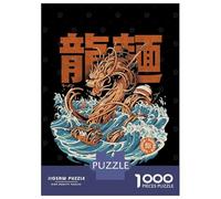 Rompecabezas De 1000 Piezas para Adultos Black Great Ramen Dragon Rompecabezas para Adultos Juegos Familiares Decoración del Hogar Desafío Educativo 70x50cm/1000pcs