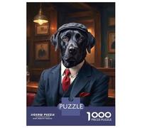 Rompecabezas De 1000 Piezas Para Adultos Black Labrador Dog Wearing A Suit at The Pub Rompecabezas Para Adultos Juegos Relajantes Difícil Oferta Difícil Como Regalo Para Toda La Familia 38x26cm/1000pc