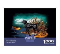 Rompecabezas De 1000 Piezas para Adultos Black Labrador Retriever Dog Art Print Rompecabezas para Adultos Juego De Ingenio Carrera De Velocidad De Manos Regalos para Reducir El Estrés 52x38cm/1000pcs