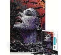 Rompecabezas de 1000 Piezas para Adultos Black Magic Fashion Edge Play,Juego Que estimula la Mente,Juego de Ocio,Arte de Escena navideña 38x52cm