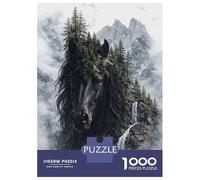 Rompecabezas De 1000 Piezas para Adultos Black Majestic Spirit of The Wild Rompecabezas para Adultos Juego Familiar Vacaciones En Casa Matar El Tiempo Difícil Y Desafiante 52x38cm/1000pcs