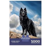 Rompecabezas De 1000 Piezas para Adultos Black Old German Shepherd Rompecabezas para Adultos Juegos De Relajación Una Obra De Arte Regalos para Amigos Y Familiares 52x38cm/1000pcs