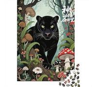 Rompecabezas De 1000 Piezas para Adultos Black Panther in Enchanted Forest -1 Rompecabezas Juego De Ingenio Ensamblaje De Patrones Regalos De Cumpleaños Y Únicos 38x26cm/1000pcs
