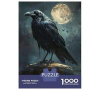 Rompecabezas De 1000 Piezas para Adultos Black Raven Full Moon Rompecabezas para Adultos Juegos Divertidos Análisis Y Lógica Regalos para Amigos Y Familiares 70x50cm/1000pcs