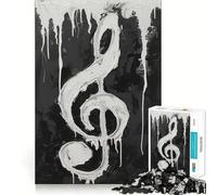 Rompecabezas de 1000 Piezas para Adultos,Blanco y Negro,con Clave de Sol,uniones precisas,Divertido,Juego Inteligente,Regalo para Momentos de Paz,decoración de cumpleaños (50x75cm)