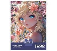Rompecabezas De 1000 Piezas para Adultos Blonde Beauty in Blossoms Rompecabezas para Adultos Juego De Ingenio Desafío Difícil Desafiante De Completar 38x26cm/1000pcs