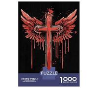Rompecabezas De 1000 Piezas para Adultos Bloody Cross with Wings Rompecabezas para Adultos Juguetes Antiestrés Difícil Difícil Y Desafiante 38x26cm/1000pcs