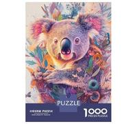 Rompecabezas De 1000 Piezas Para Adultos Blooming Koala Dream - High-Detail Floral Portrait Rompecabezas Para Adolescentes Juego Práctico Desafío Difícil Regalo De Cumpleaños, Regalos, 38x26cm/1000pcs
