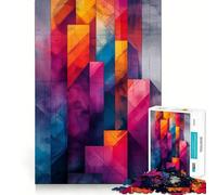 Rompecabezas de 1000 Piezas para Adultos,Bloques de Arte geométrico,Piezas de Corte Limpio,Actividad Cerebral Inteligente,diversión para Momentos de Calma,Regalo artístico de cumpleaños 50x75cm