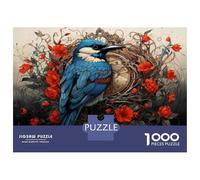 Rompecabezas De 1000 Piezas para Adultos Blue Bird Wall Art Print Rompecabezas para Adultos Juguetes Antiestrés Corte De Precisión Actividades Divertidas En Casa 52x38cm/1000pcs