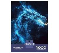 Rompecabezas De 1000 Piezas para Adultos Blue Dragon Fantasy Art Print-3 Rompecabezas para Adultos Juegos Familiares Análisis Y Lógica Oferta como Regalos para Toda La Familia 52x38cm/1000pcs