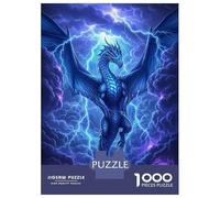 Rompecabezas De 1000 Piezas para Adultos Blue Dragon in Stormy Sky Rompecabezas para Adultos Juego Familiar Difícil Difícil Y Desafiante 38x26cm/1000pcs