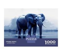 Rompecabezas De 1000 Piezas para Adultos Blue Elephant in Water Rompecabezas para Adolescentes Juegos Familiares Difícil Difícil Interacción Entre Padres E Hijos 38x26cm/1000pcs