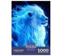 Rompecabezas De 1000 Piezas para Adultos Blue Flame Lion Rompecabezas para Adultos Juegos Relajantes Regalos para Mujeres Regalos para Reducir El Estrés 70x50cm/1000pcs