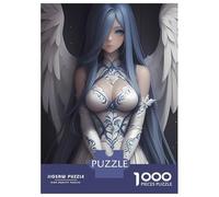 Rompecabezas De 1000 Piezas para Adultos Blue-Haired Angel Anime Girl Rompecabezas para Adultos Juguetes Antiestrés Decoración Perfecta Cumpleaños Y Navidad 70x50cm/1000pcs