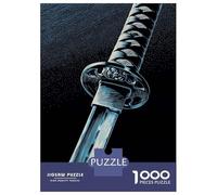 Rompecabezas De 1000 Piezas para Adultos Blue Katana Sword Close-Up Rompecabezas para Adolescentes Juego Práctico Desafío Difícil Regalo De Cumpleaños, Regalos, 70x50cm/1000pcs