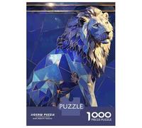 Rompecabezas De 1000 Piezas para Adultos Blue Mosaic Lion Art Rompecabezas para Adultos Juegos Familiares Análisis Y Lógica Regalos Y Cumpleaños Únicos 38x26cm/1000pcs