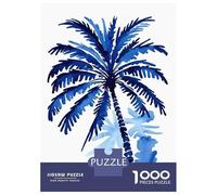 Rompecabezas De 1000 Piezas para Adultos Blue Palm Tree Art Rompecabezas para Adultos Juegos De Relajación Una Obra De Arte Regalos para Amigos Y Familiares 38x26cm/1000pcs