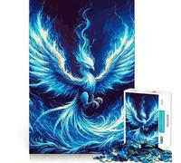 Rompecabezas de 1000 Piezas para Adultos Blue Phoenix Rising,decoración de Ajuste, Juego cognitivo Divertido,Juego de Paz,Actividad de cumpleaños 38x26cm