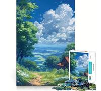 Rompecabezas de 1000 Piezas para Adultos Blue Sky Haven Edge Play,Juego Que estimula la Mente,Juego de Ocio,Arte de Escena navideña 38x26cm