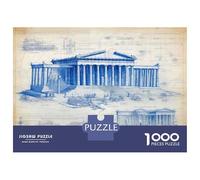 Rompecabezas De 1000 Piezas para Adultos Blueprints of The Parthenon Rompecabezas para Adultos Juego De Ingenio Decoración Perfecta Regalos De Cumpleaños Y Únicos 38x26cm/1000pcs